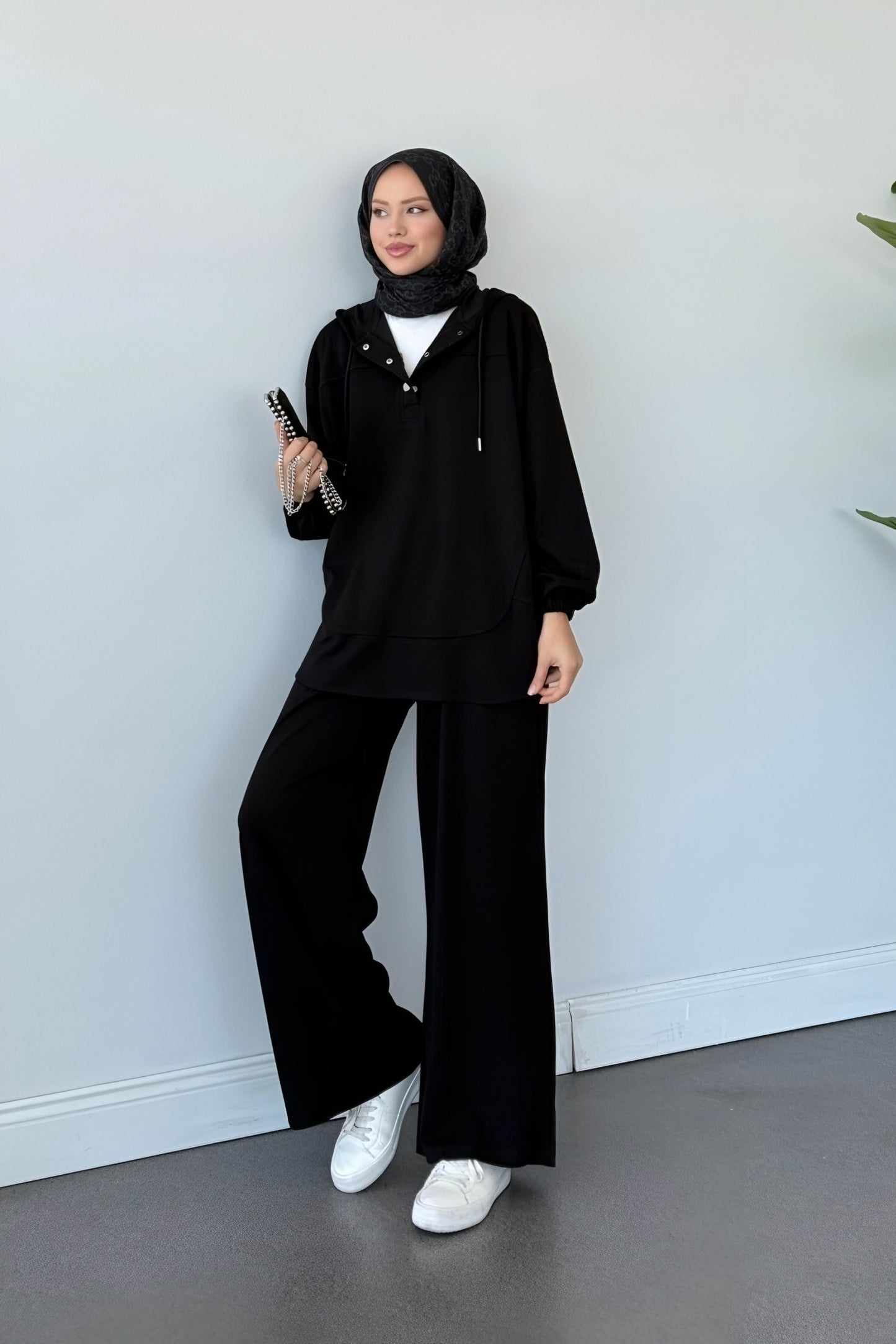 Long sleeves buttoned set