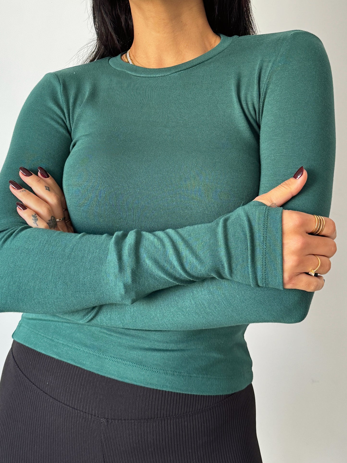 Rounded stretchy long sleeve