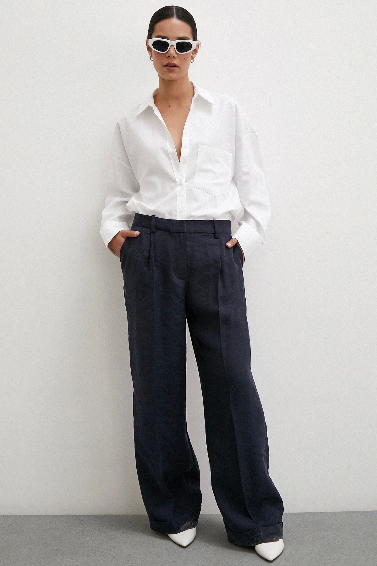 Oversize Pocket White Shirt