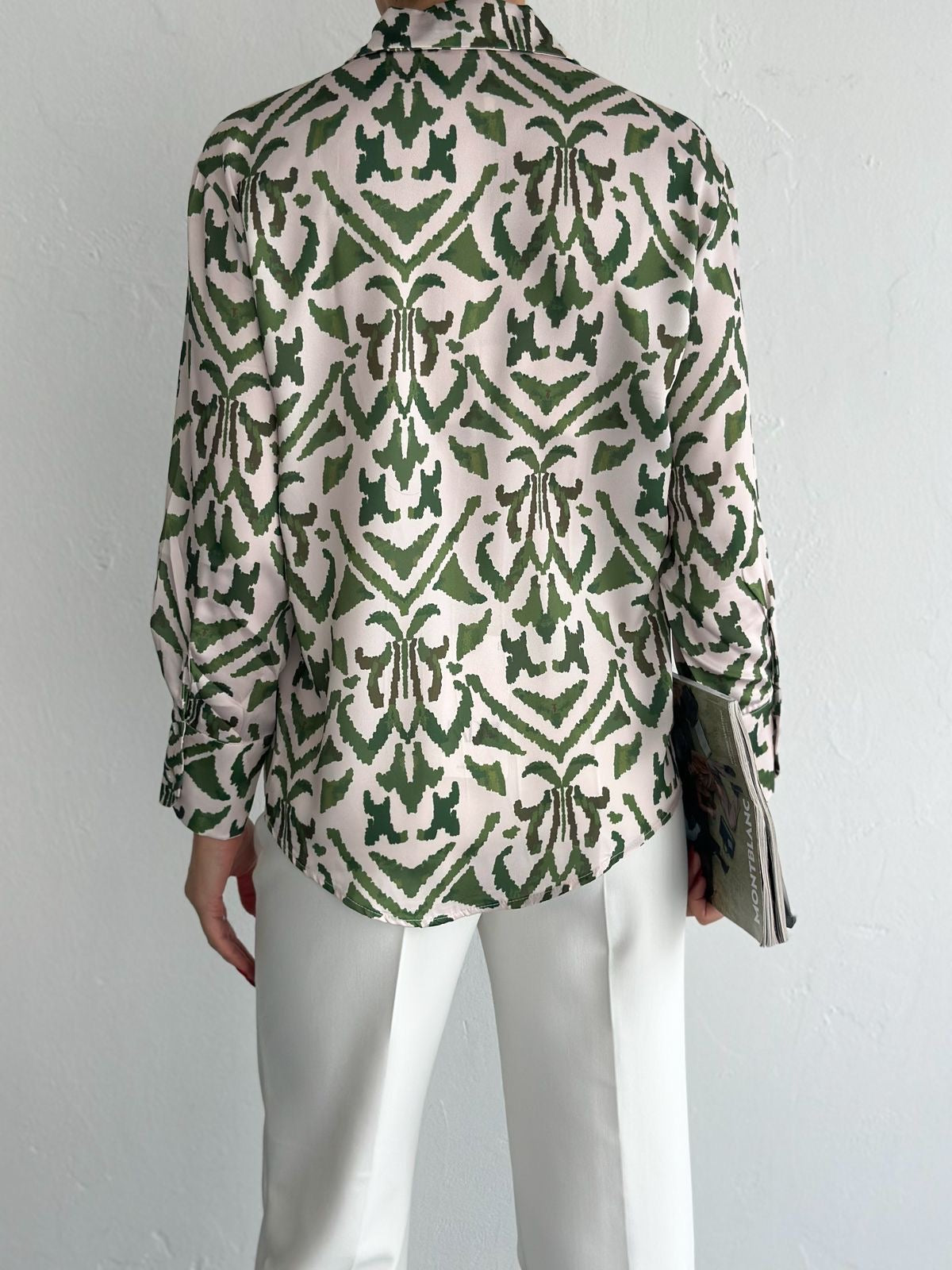Earthy patterned Satin Shirt