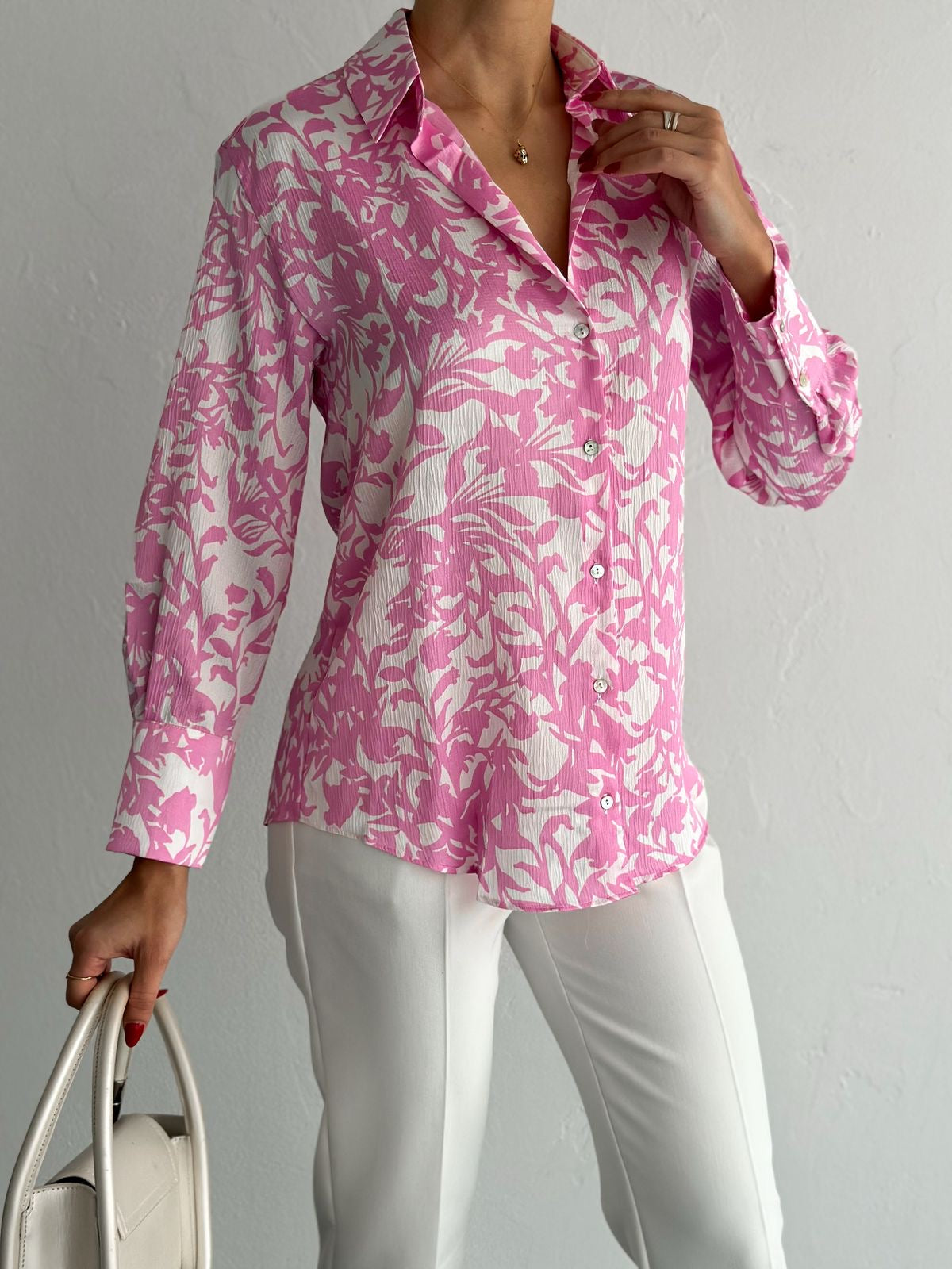 Pink Blush Bloom Textured Shirt