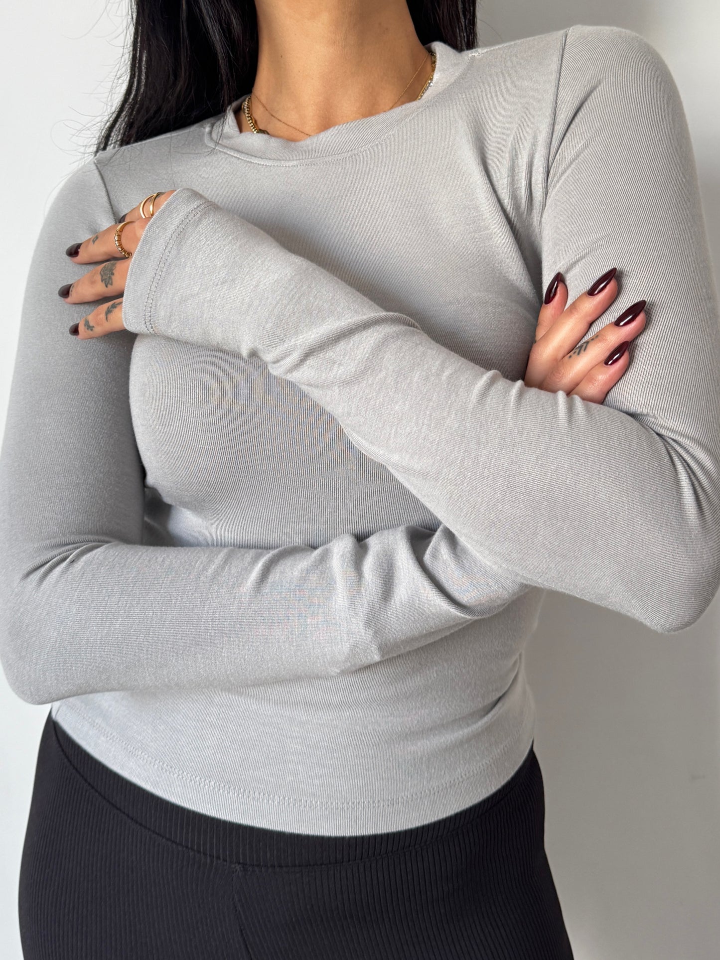 Rounded stretchy long sleeve