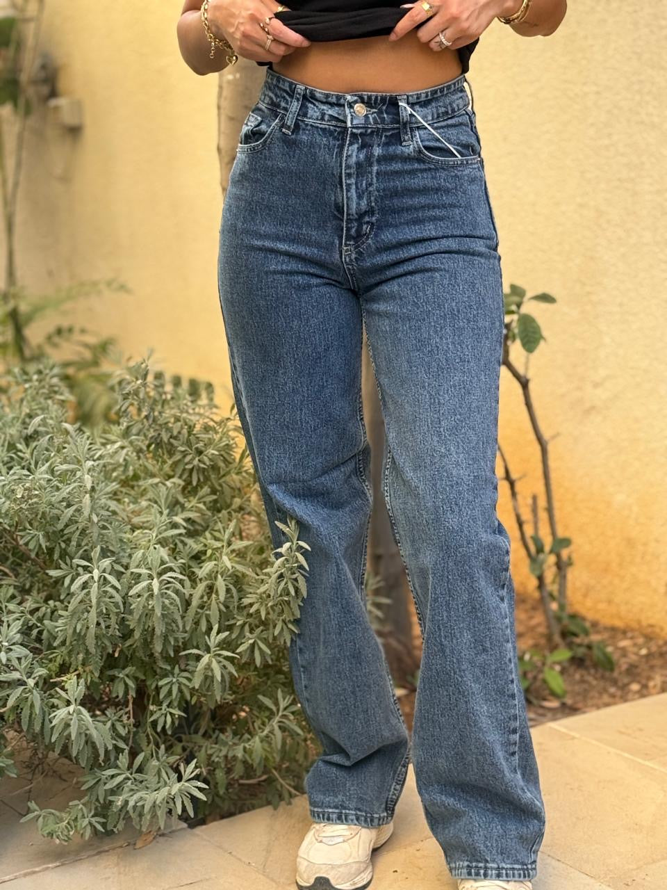 High-Waisted Straight Leg Jeans