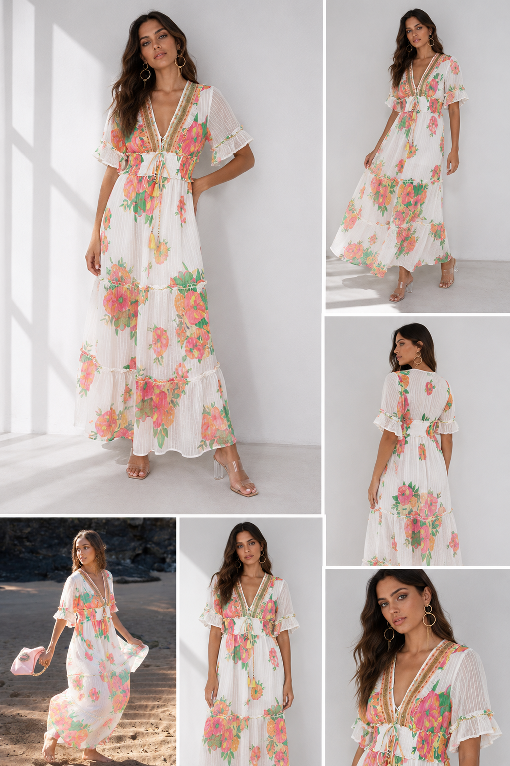 Flower long dress