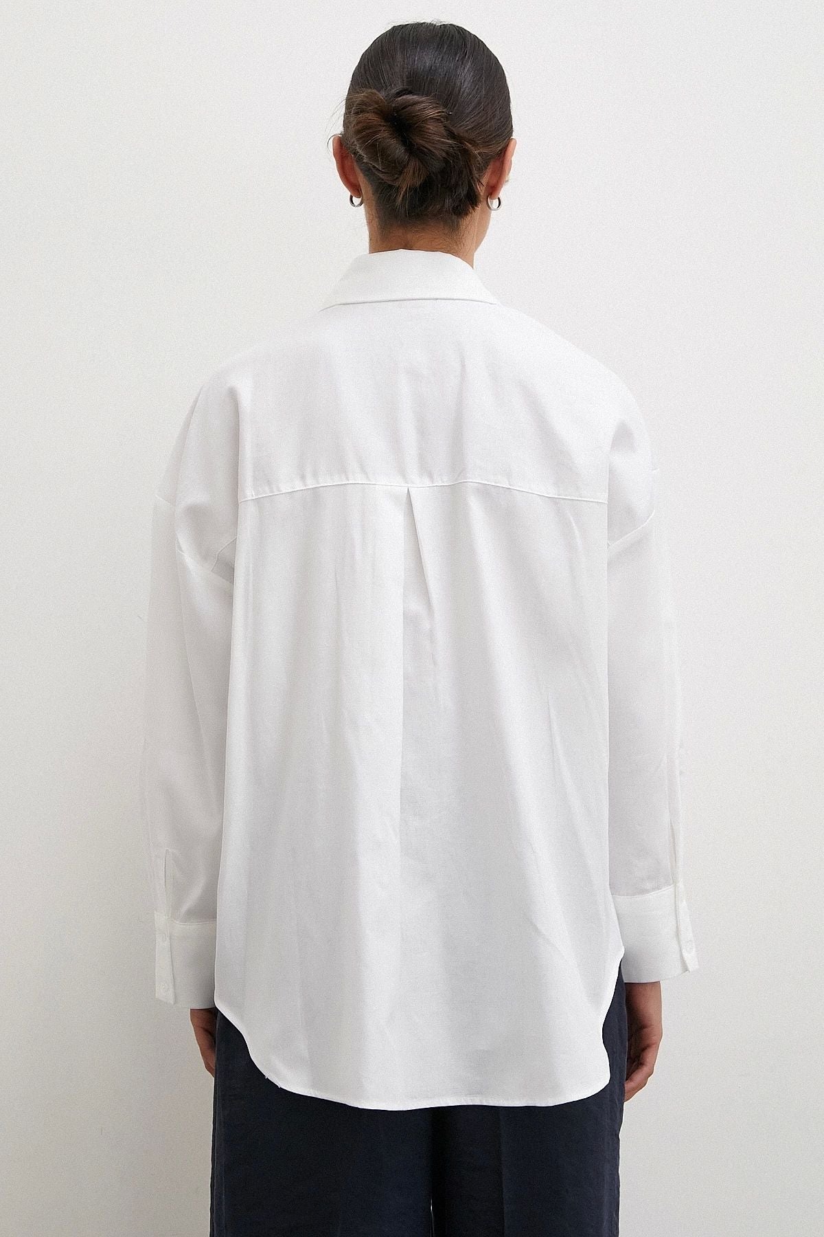 Oversize Pocket White Shirt