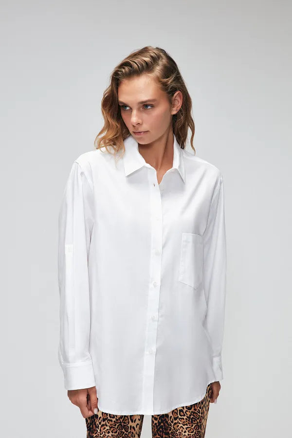 Oversize Pocket White Shirt