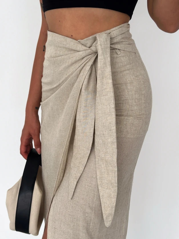 Wrap Linen Skirt – Unbox Arabia
