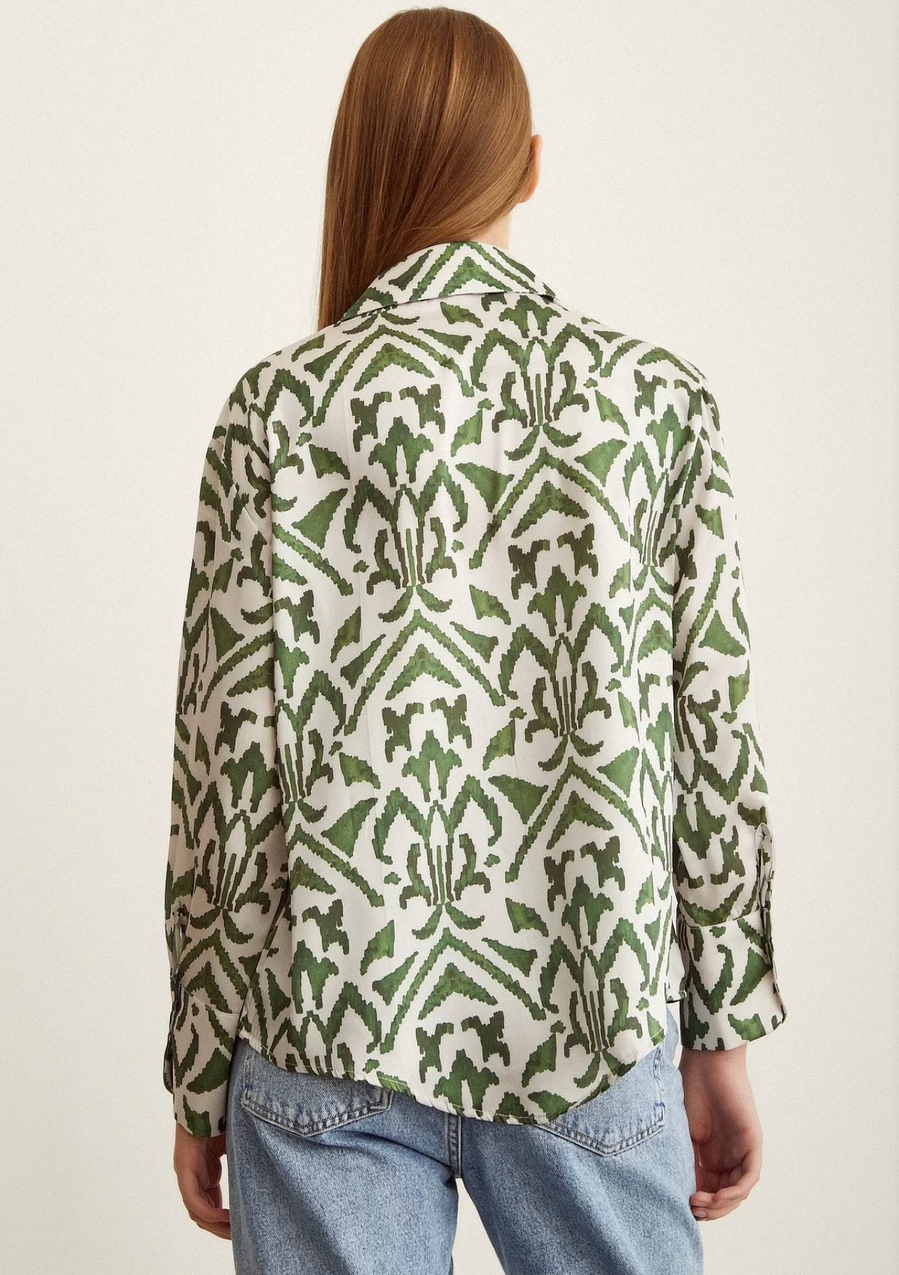 Earthy patterned Satin Shirt