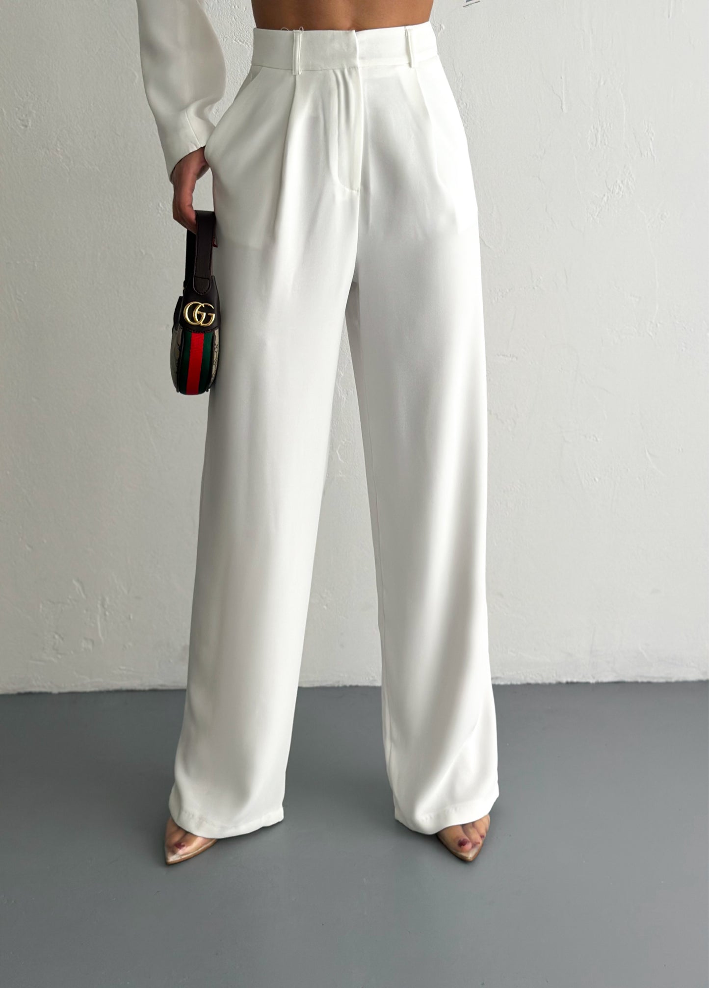 Fitted Belted Blazer & Flowing Trouser