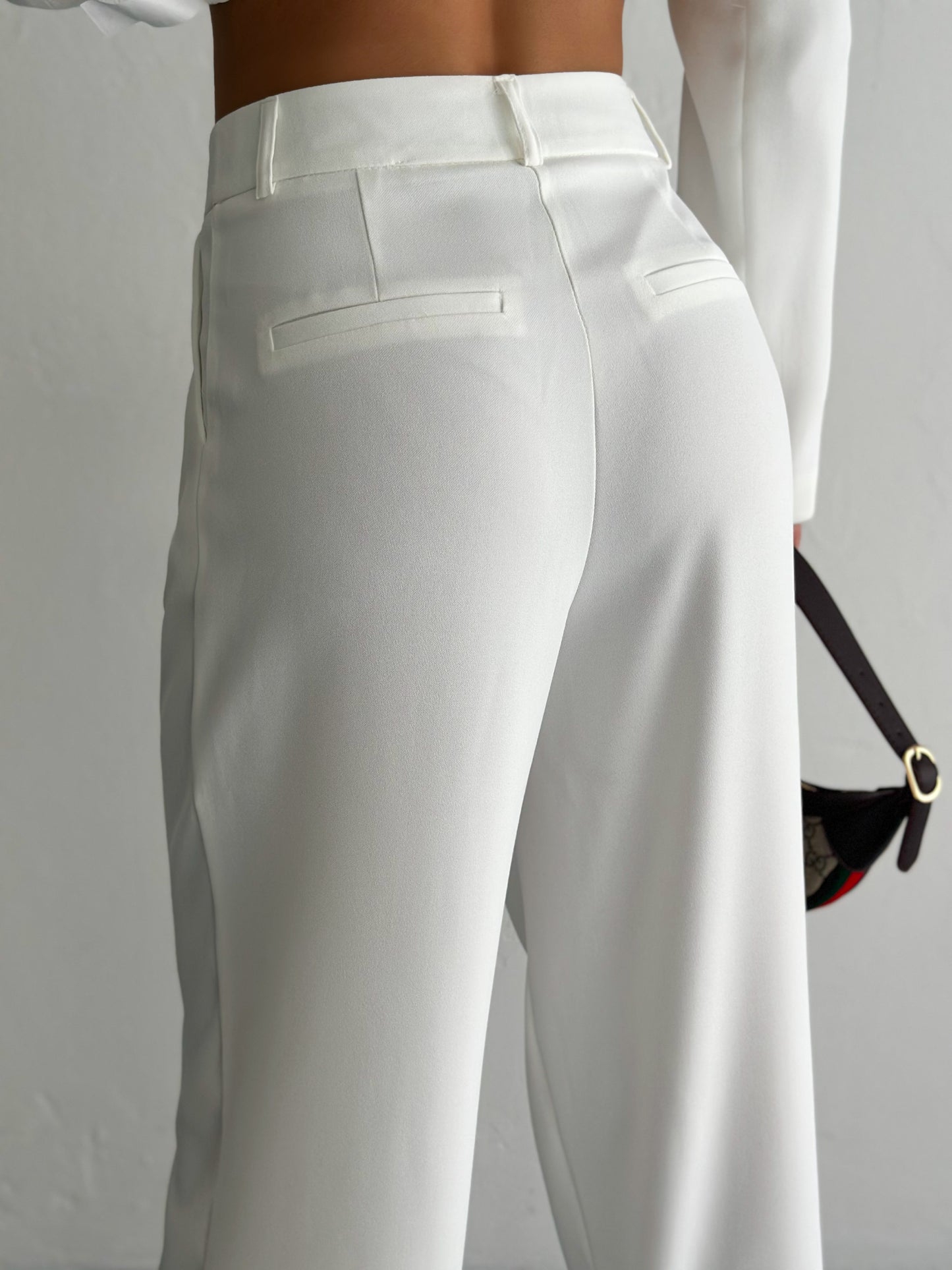 Fitted Belted Blazer & Flowing Trouser