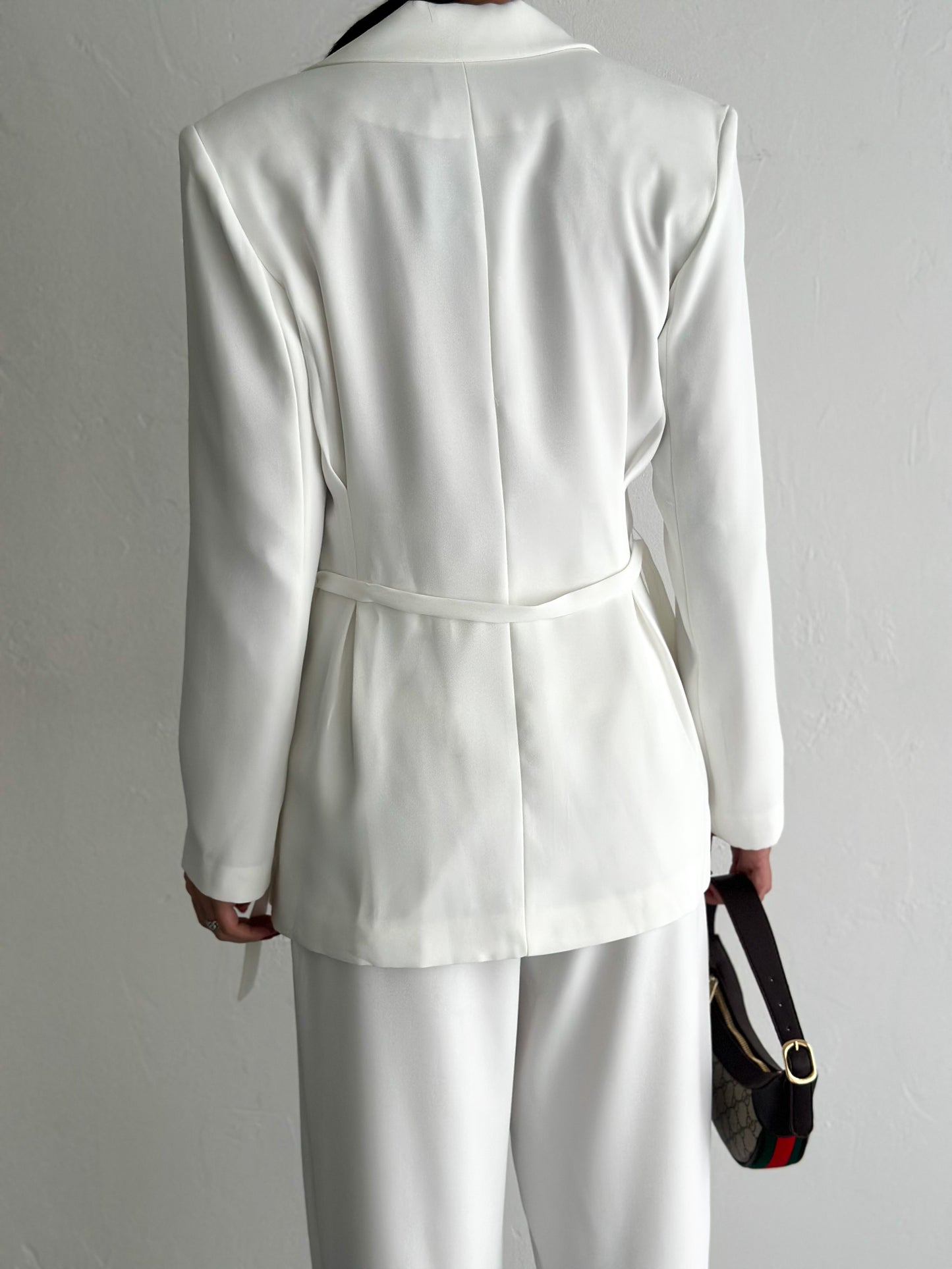 Fitted Belted Blazer & Flowing Trouser