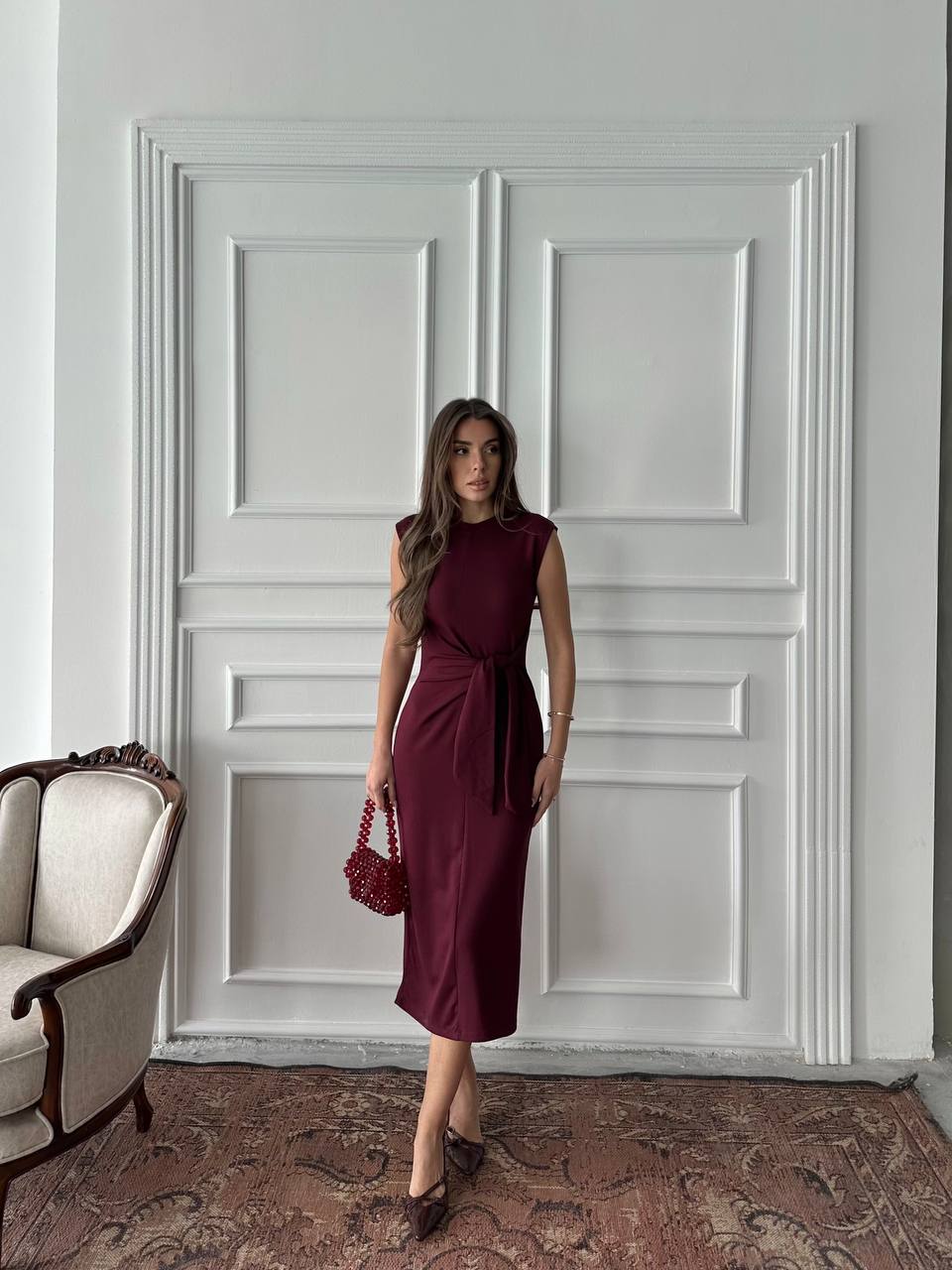 Tie-Waist Midi Dress - Sleeveless