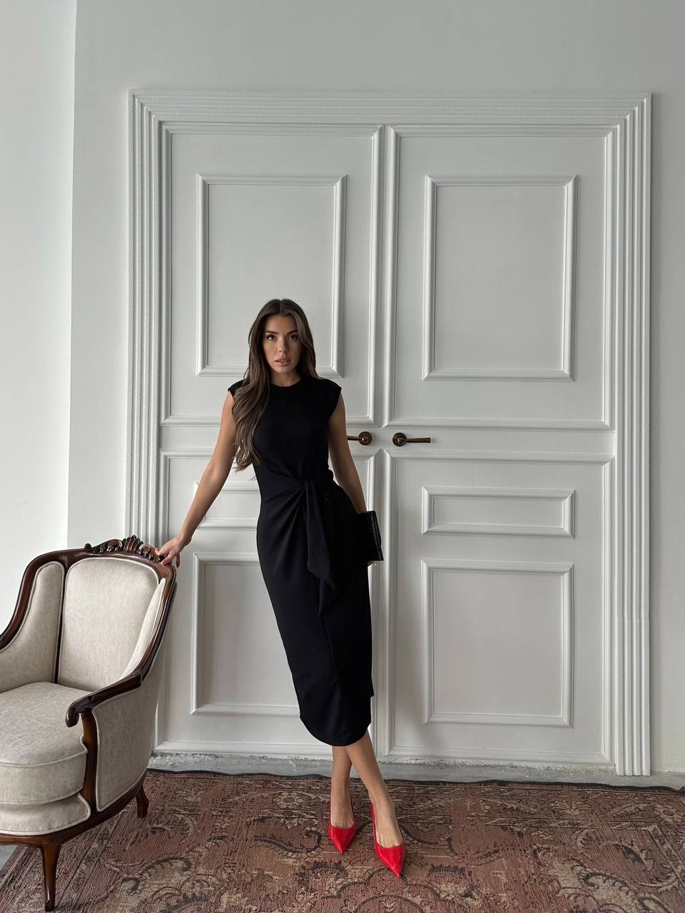 Tie-Waist Midi Dress - Sleeveless