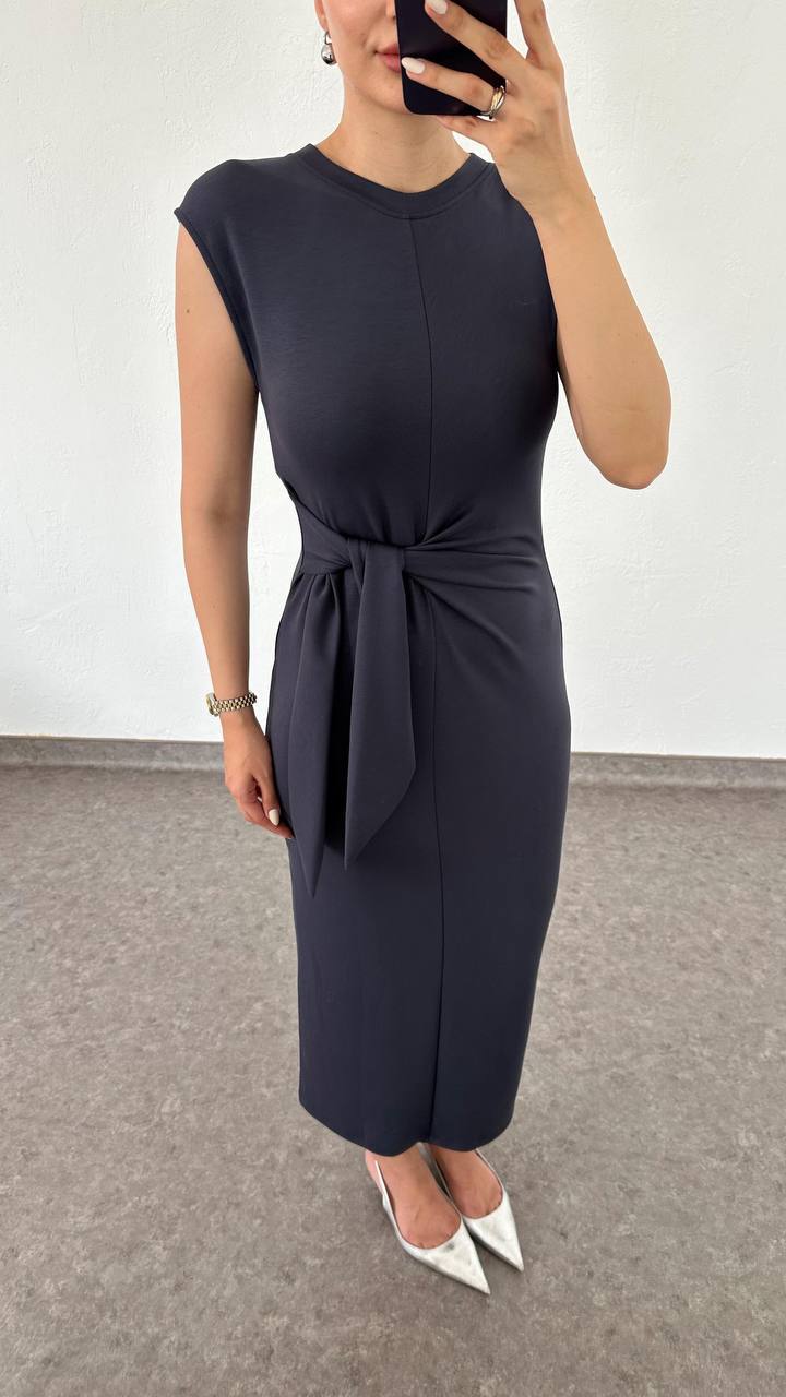 Tie-Waist Midi Dress - Sleeveless
