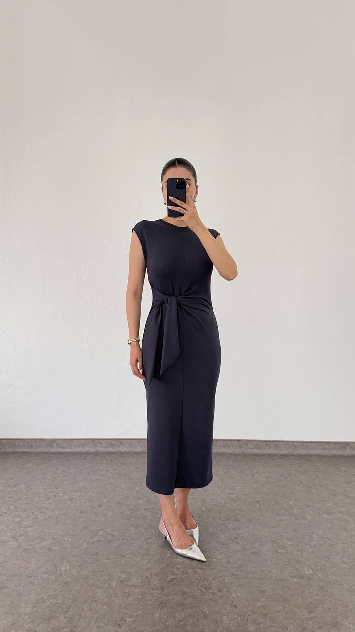 Tie-Waist Midi Dress - Sleeveless