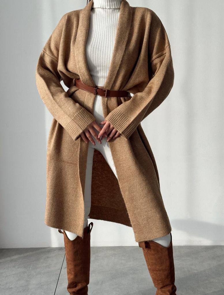 Wool Blend Long Cardigan