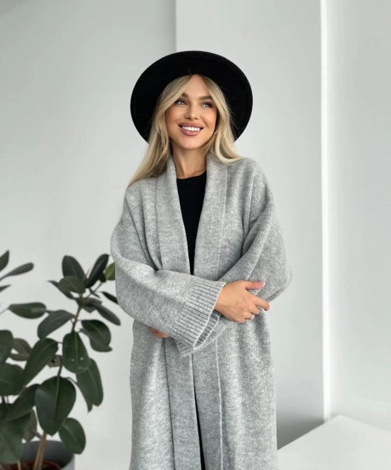 Wool Blend Long Cardigan