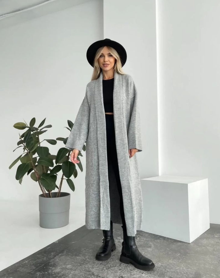 Wool Blend Long Cardigan