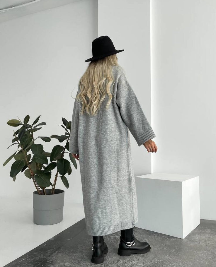 Wool Blend Long Cardigan