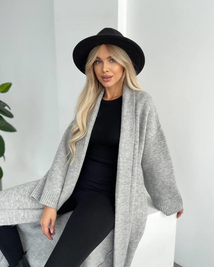 Wool Blend Long Cardigan