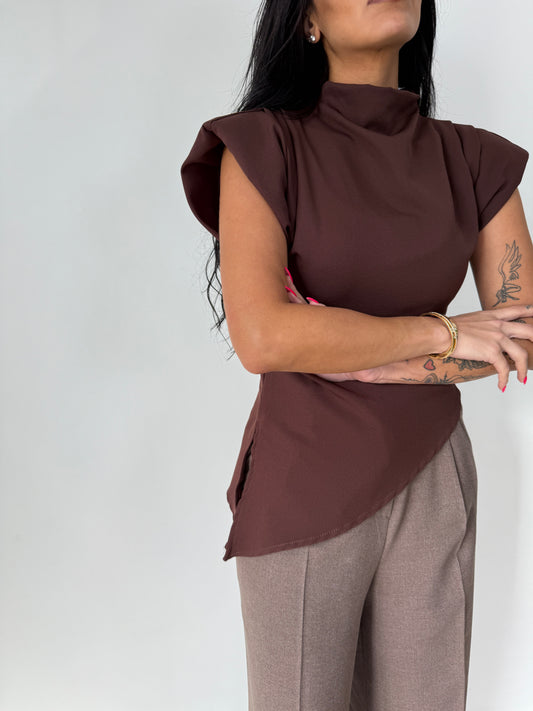 Edgy Structured Wrap Top