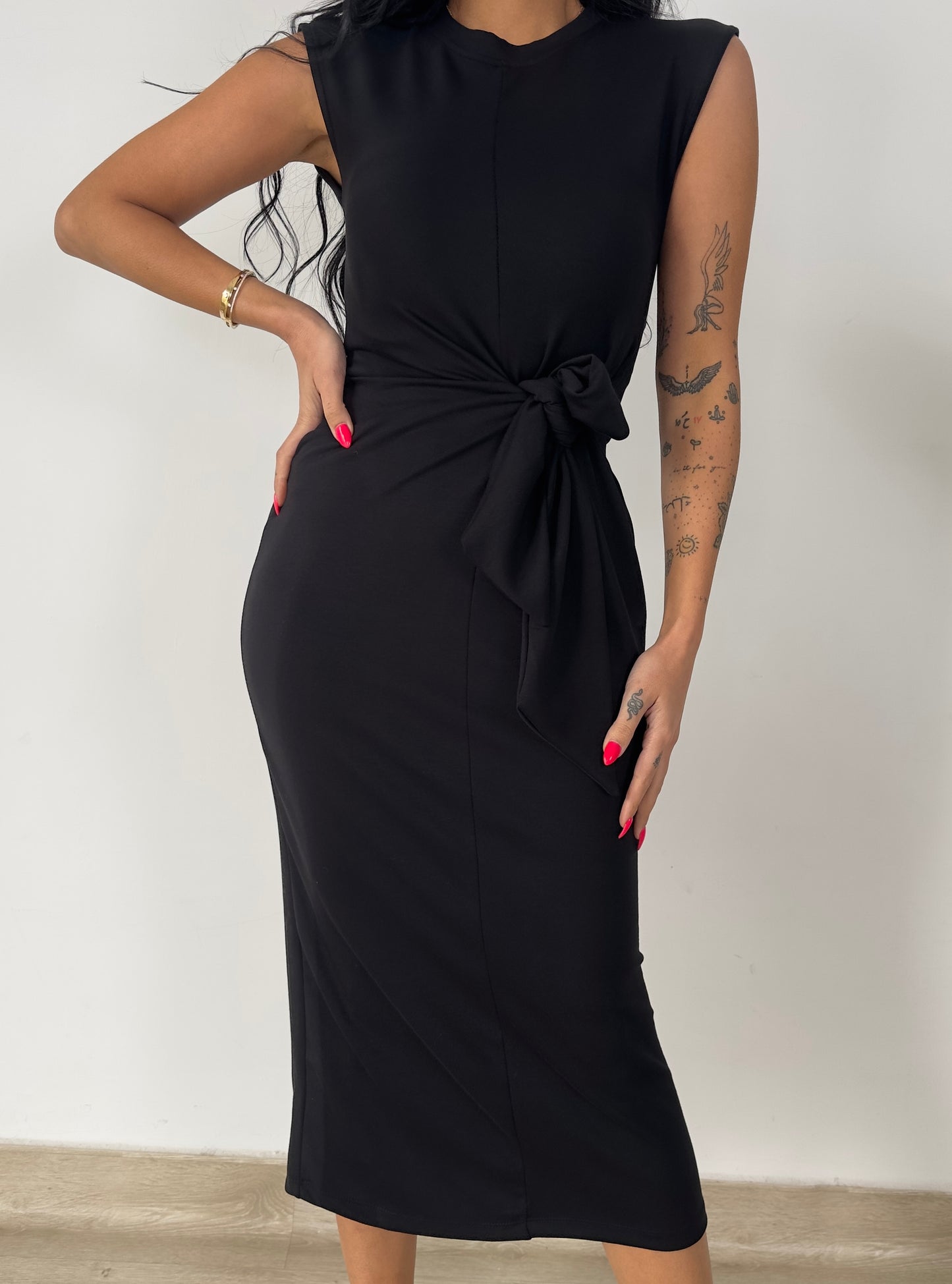 Tie-Waist Midi Dress - Sleeveless