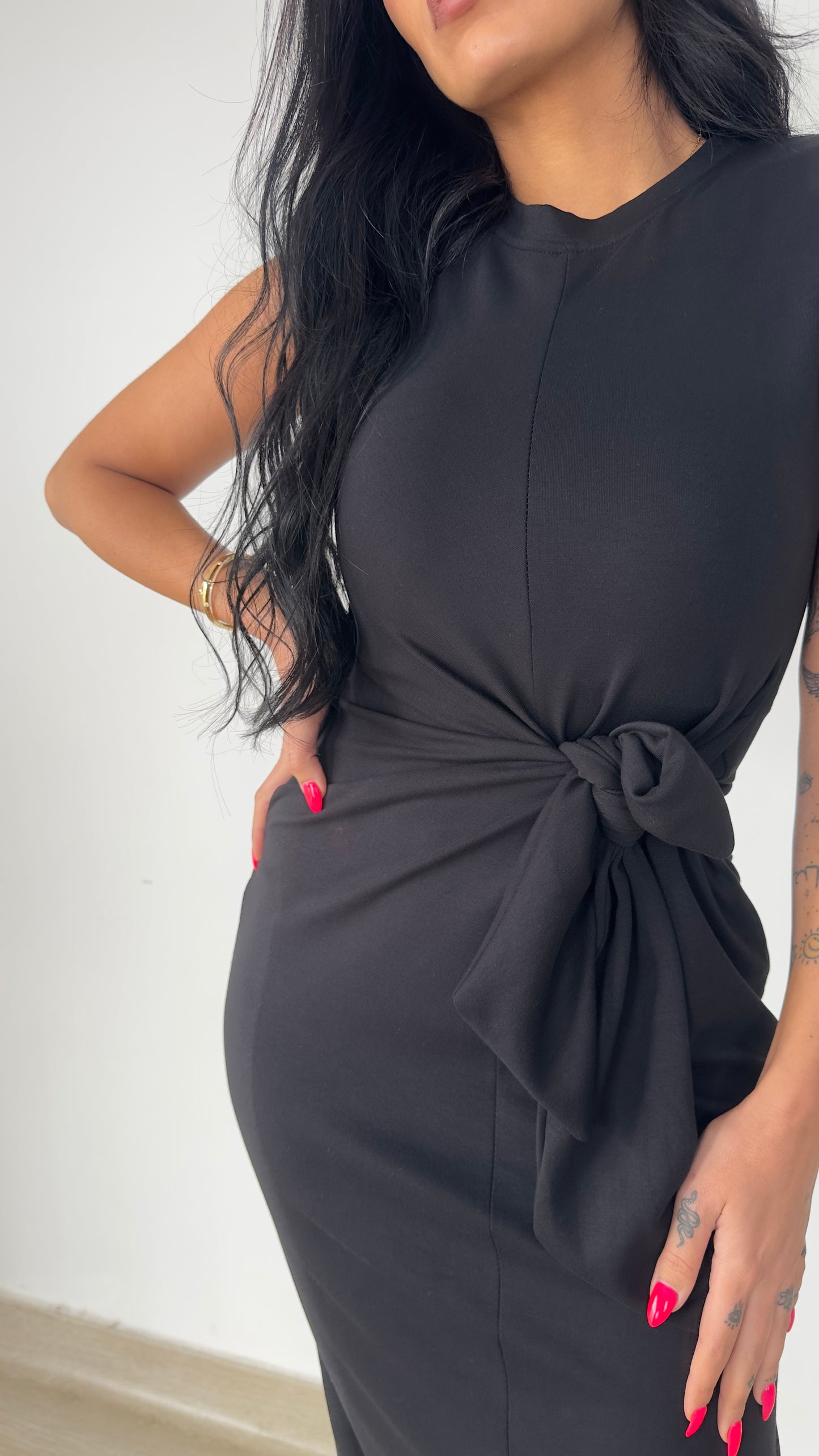 Tie-Waist Midi Dress - Sleeveless