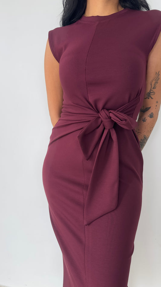 Tie-Waist Midi Dress - Sleeveless