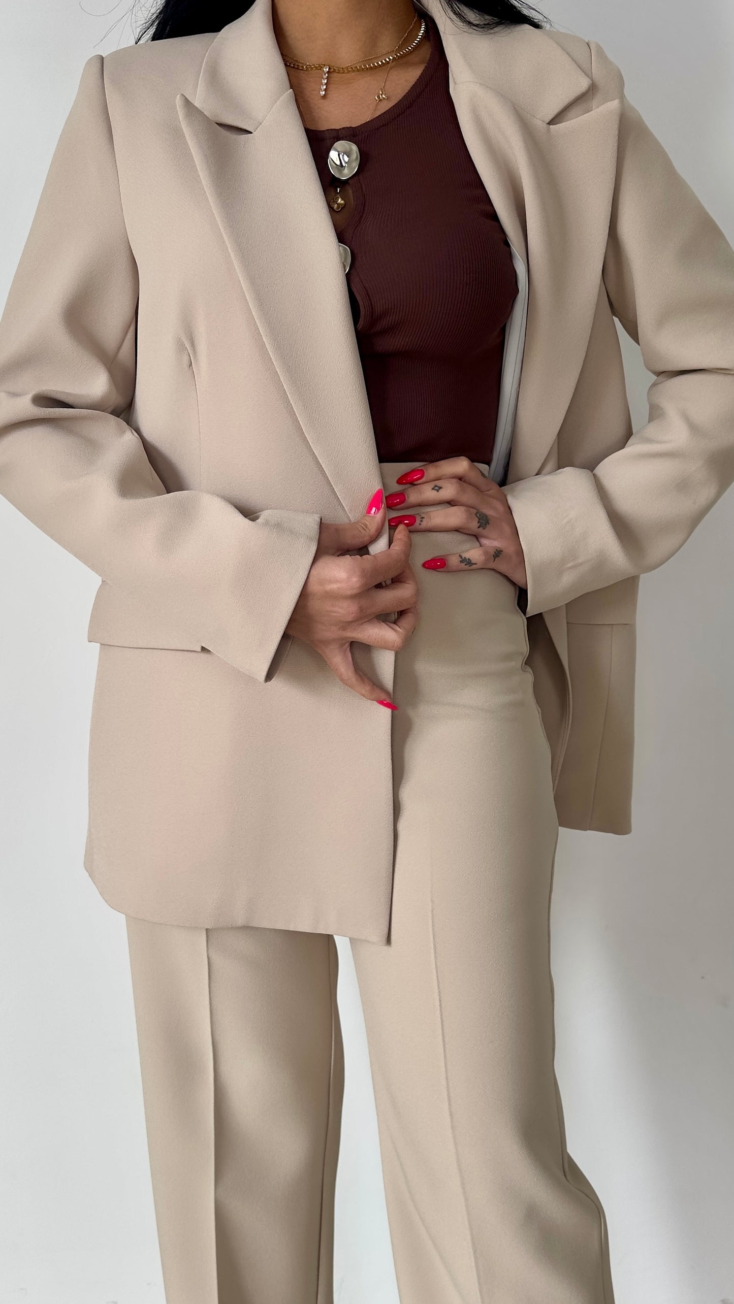 Chic Tailored Oversized & Straight Trouser Suit
