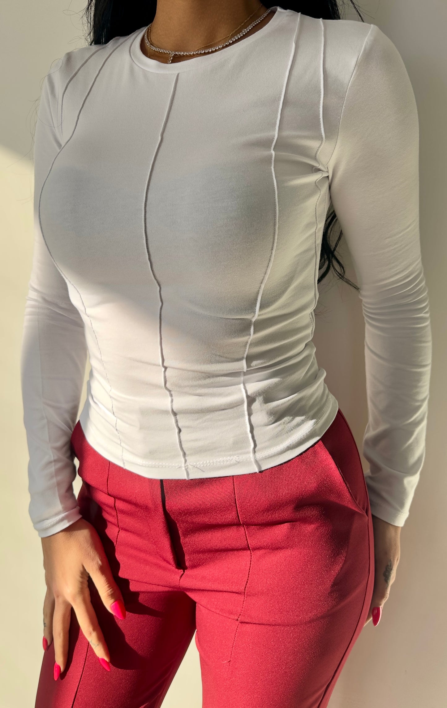 Sculpted Seam Long Sleeve Top