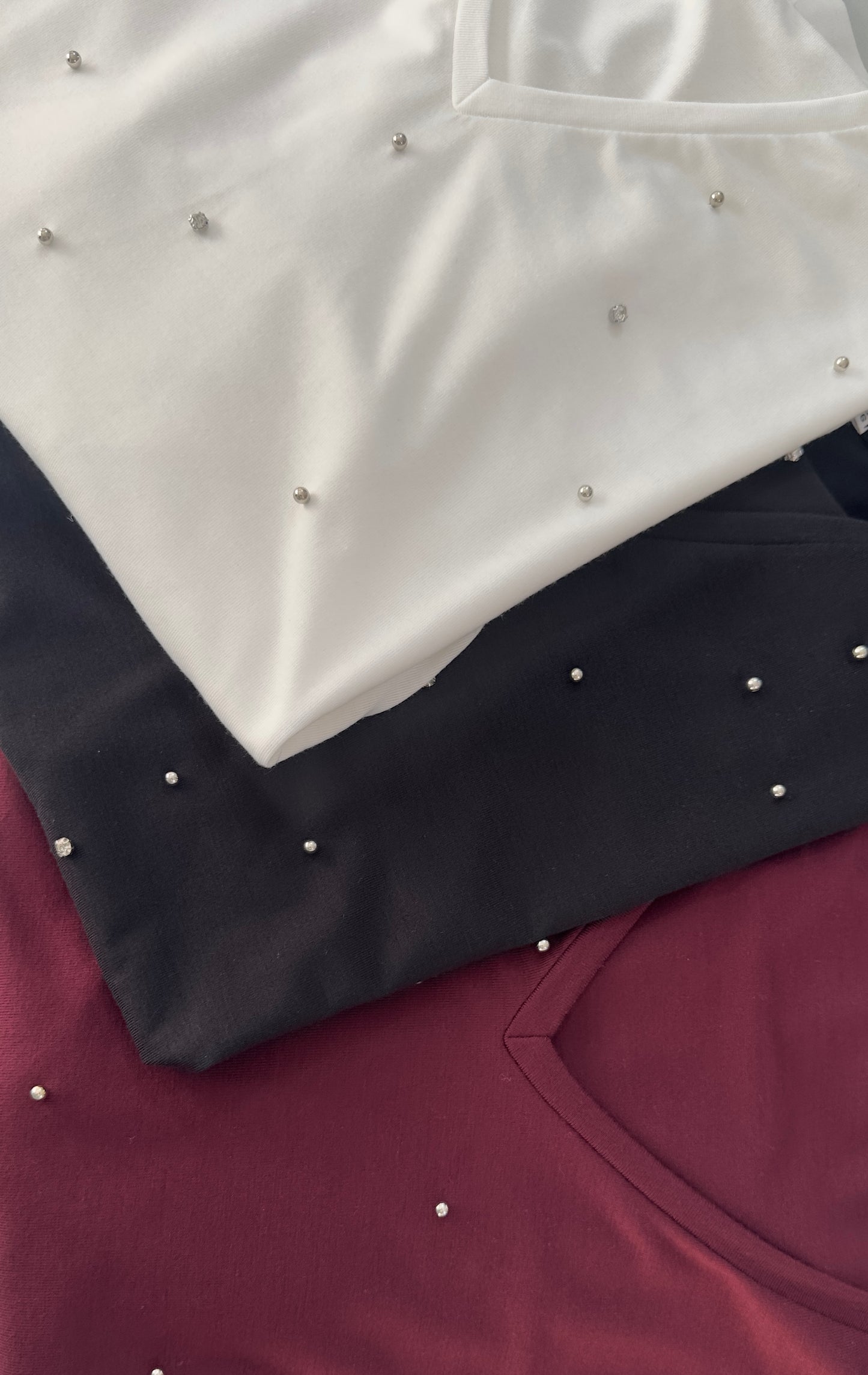 Soft Cotton Tee With Stones Details