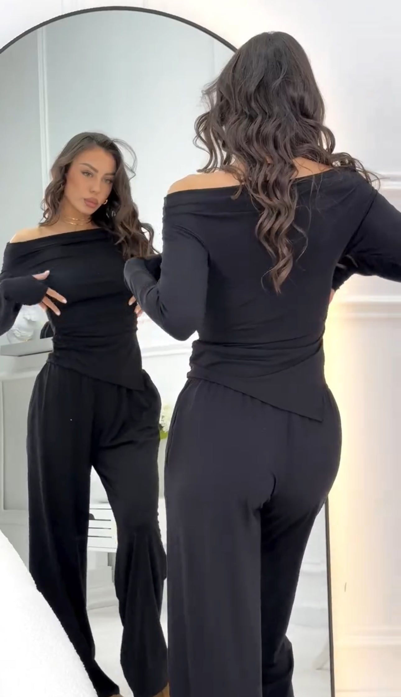 Luxe Comfort Off-Shoulder Lycra Set