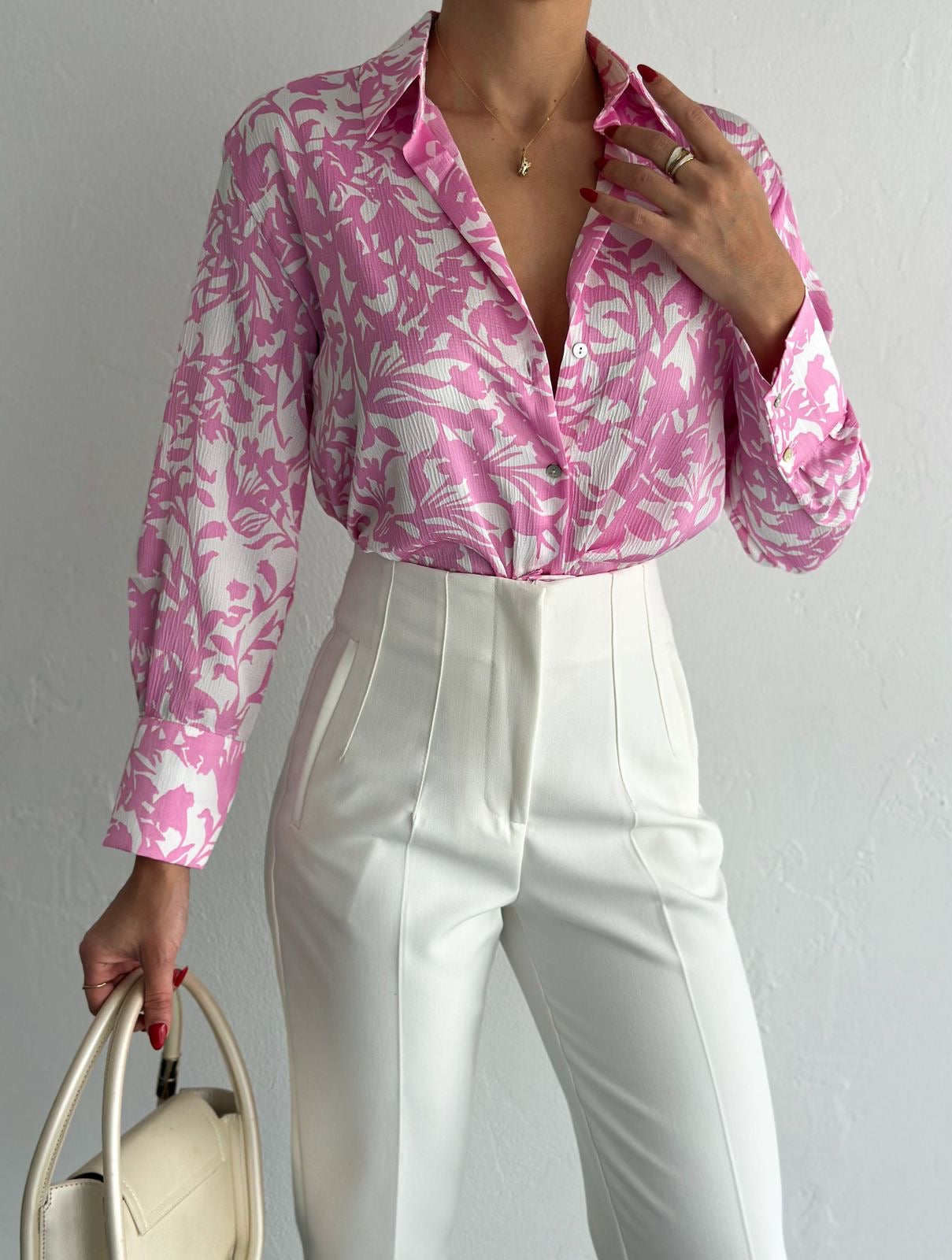 Pink Blush Bloom Textured Shirt