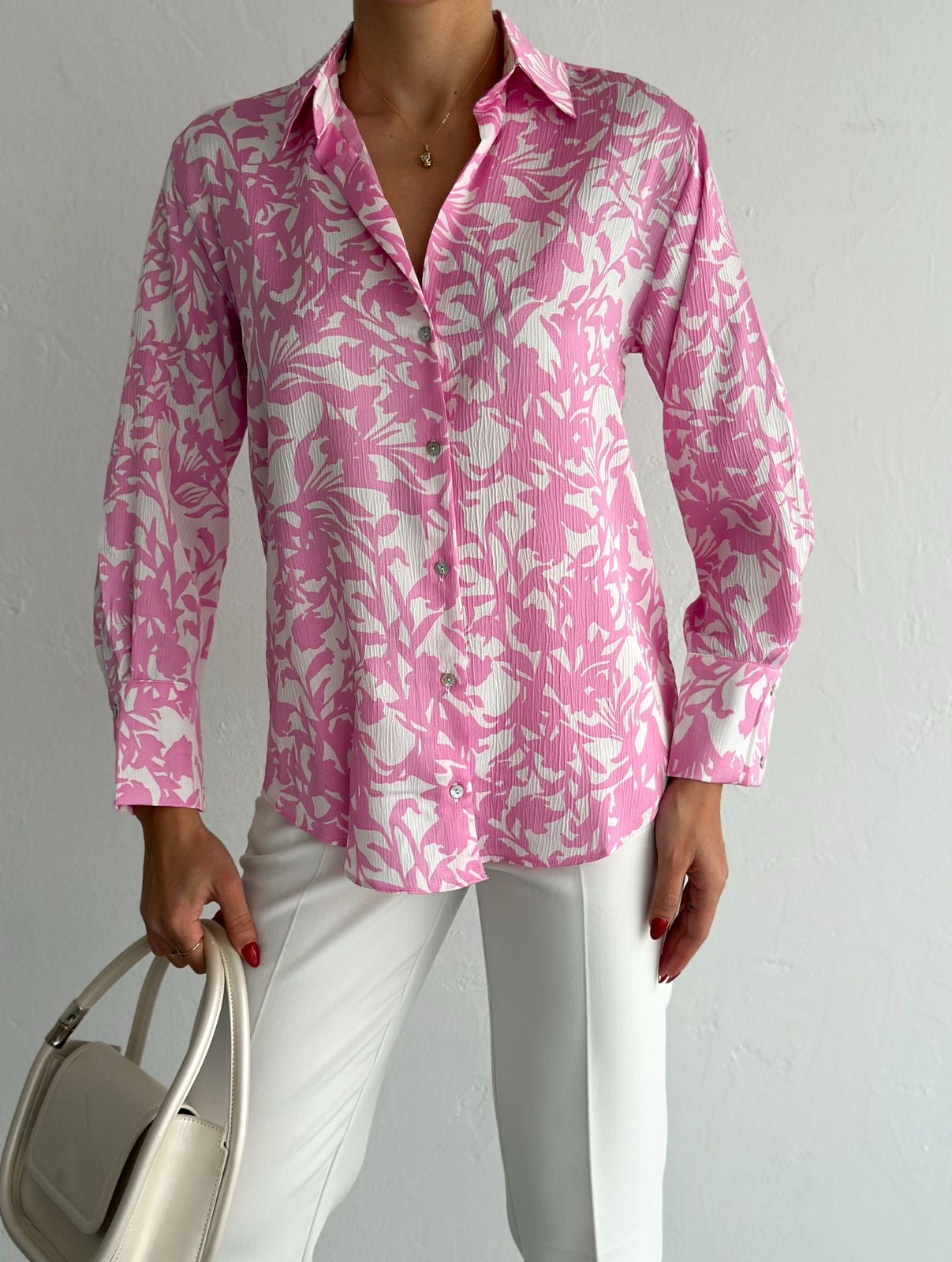 Pink Blush Bloom Textured Shirt