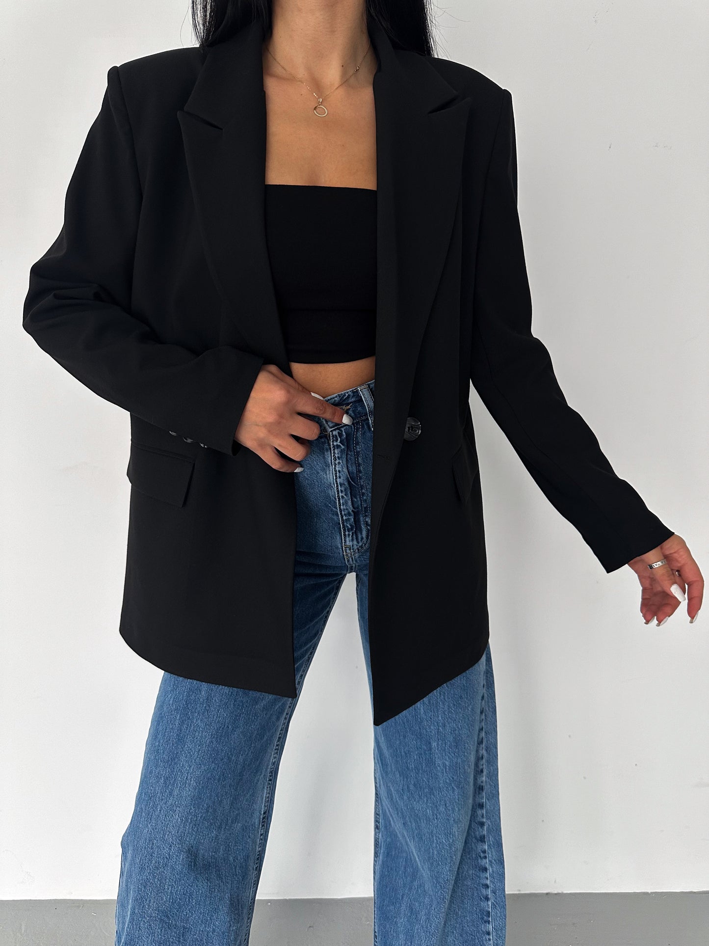 OVERSIZE BLAZER WITH PADDED SHOULDERS