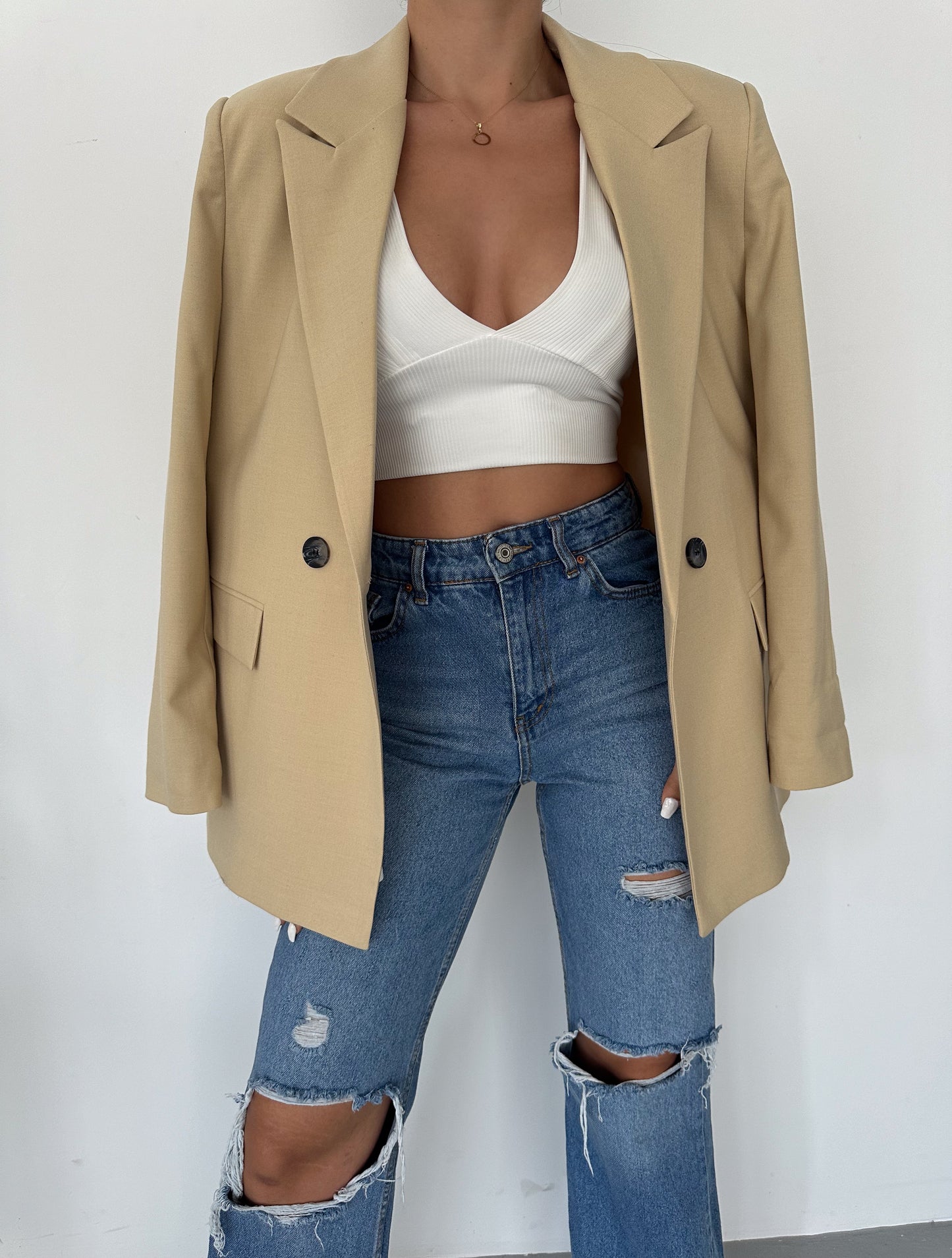 OVERSIZE BLAZER WITH PADDED SHOULDERS