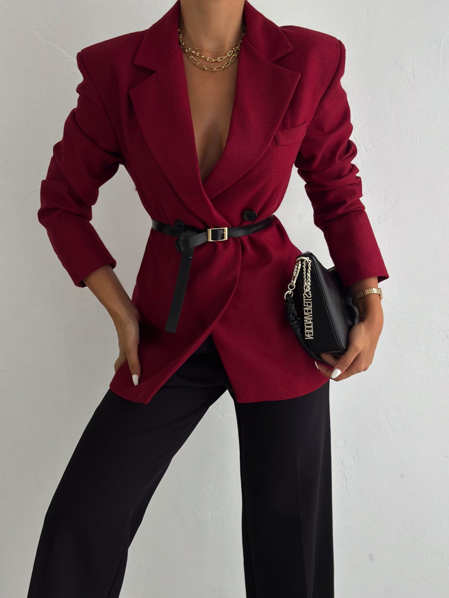 Velvet Buttoned Blazer