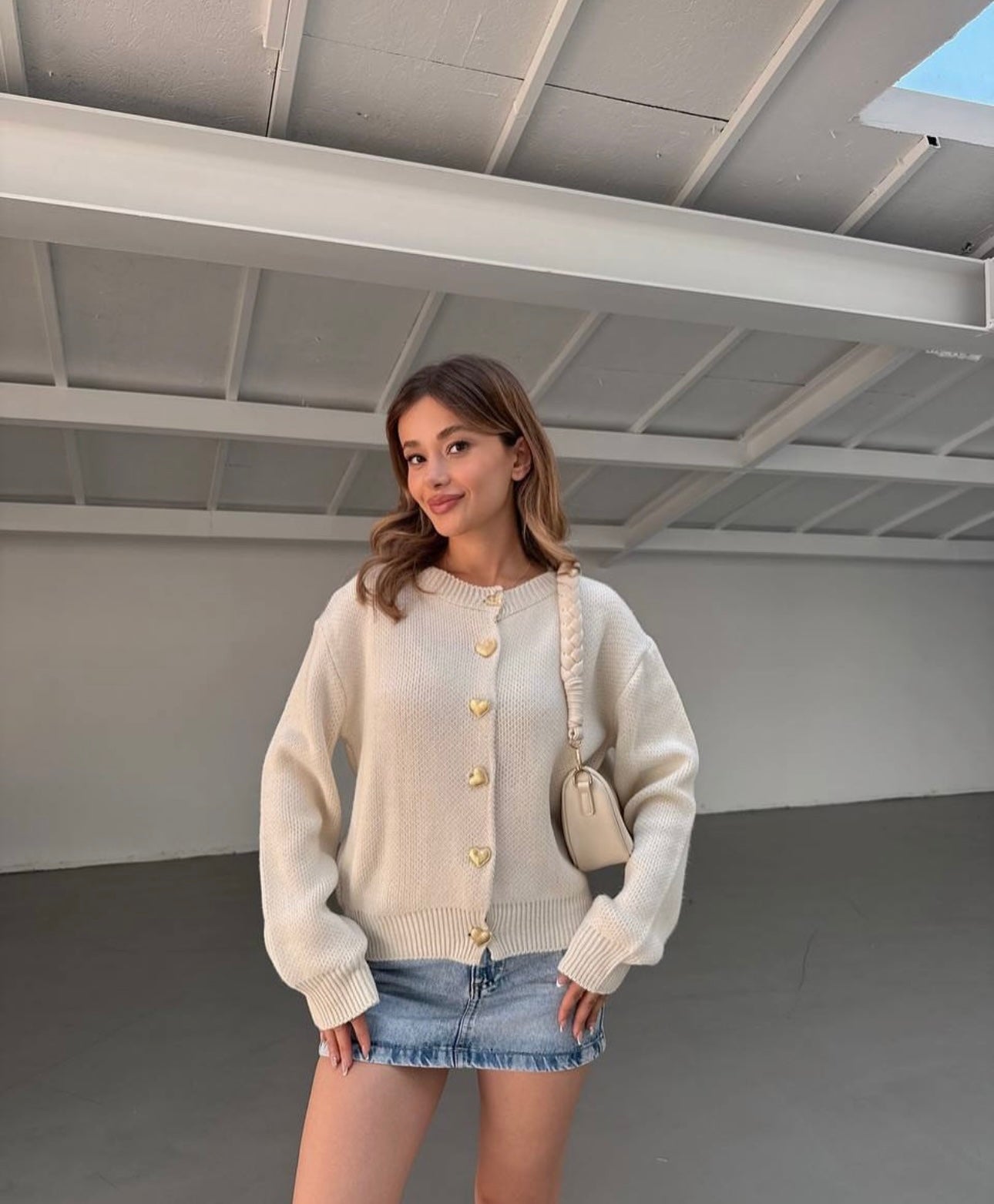 Heart Button Knit Cardigan