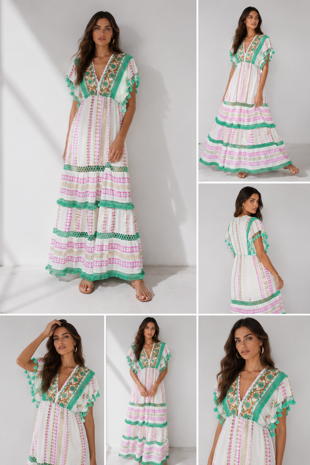 Green long dress