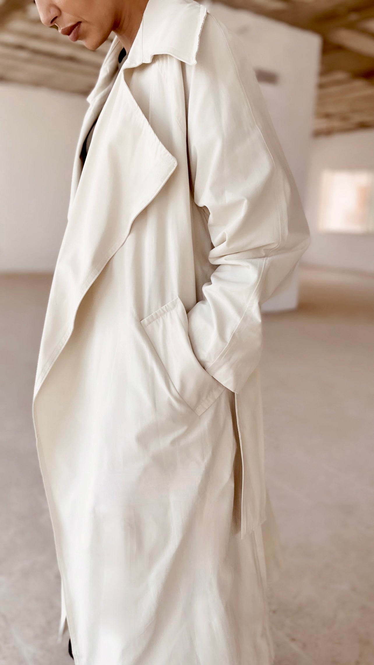 Flowing Belted Trench Coat