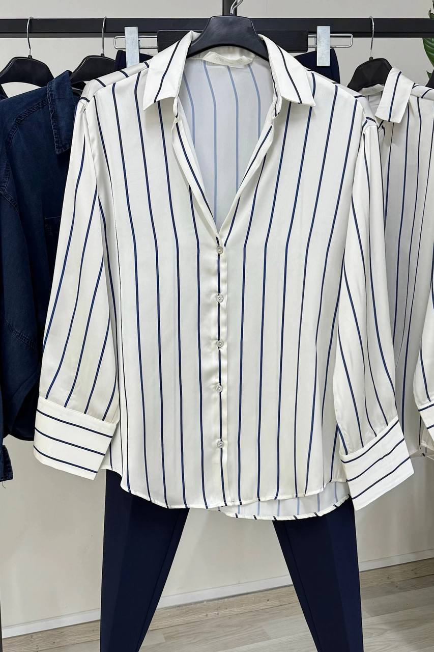 Satin stripped shirt