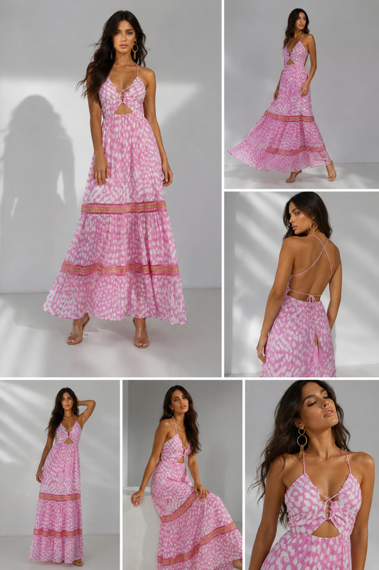 Pink long dress