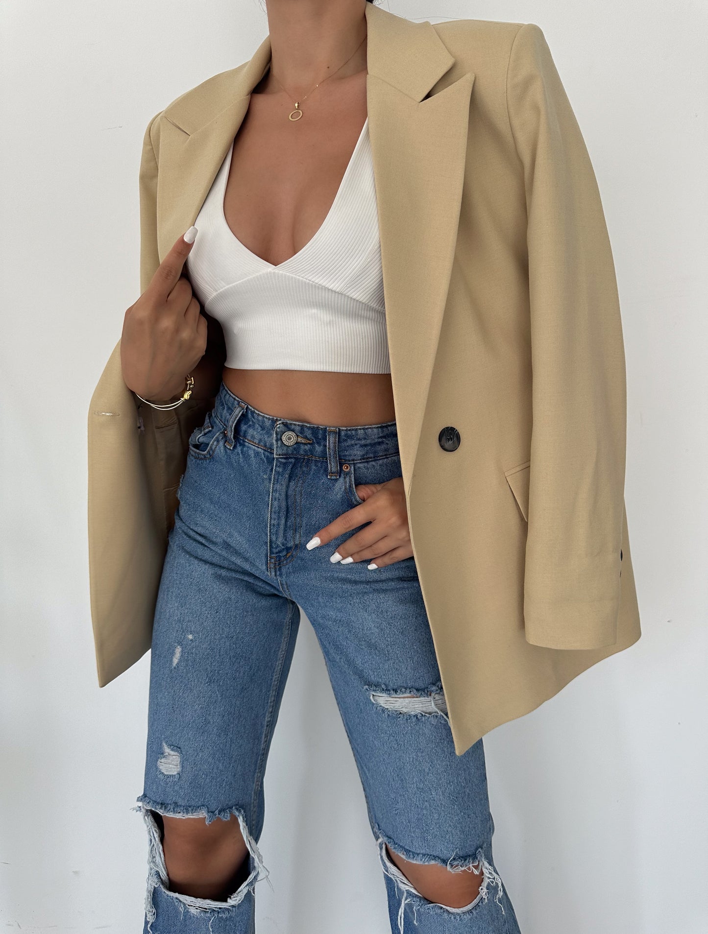 OVERSIZE BLAZER WITH PADDED SHOULDERS