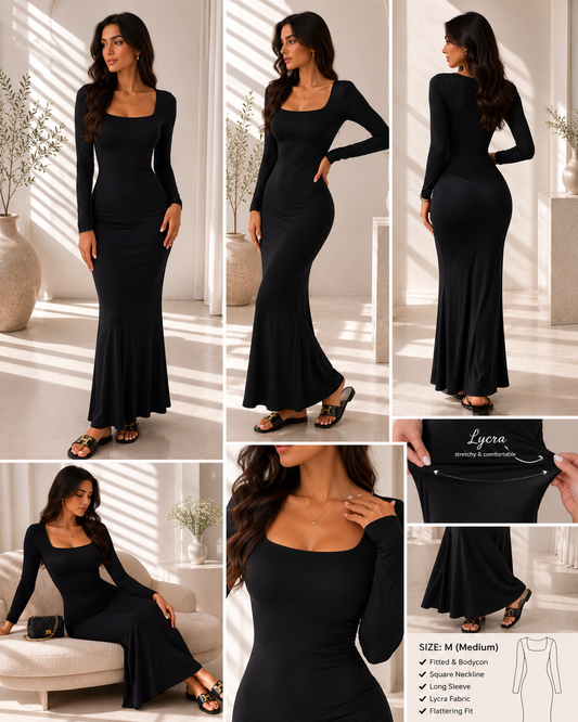 Sleek long sleeve dress