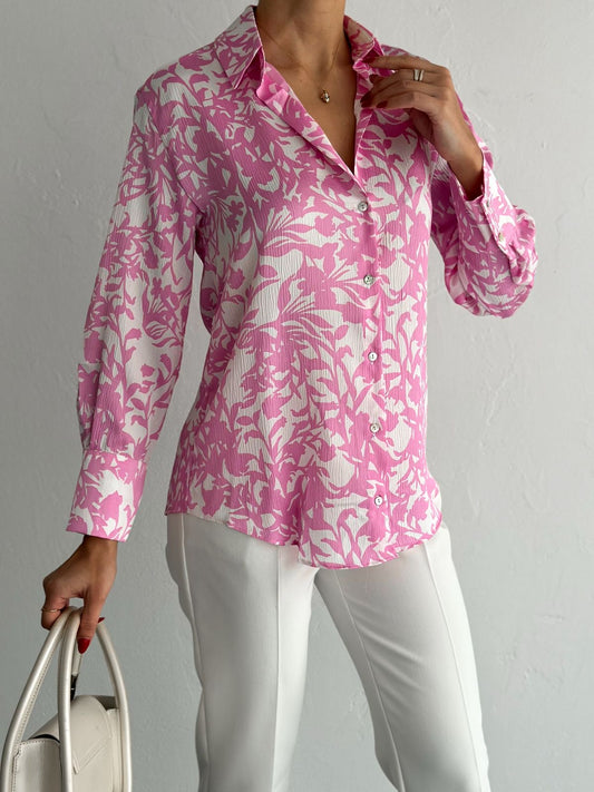 Pink Blush Bloom Textured Shirt