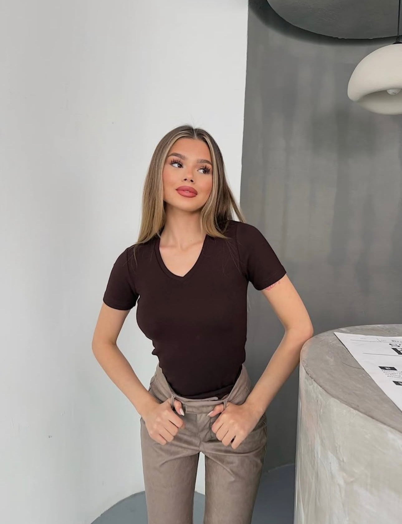 Fitted V-Neck T-Shirt