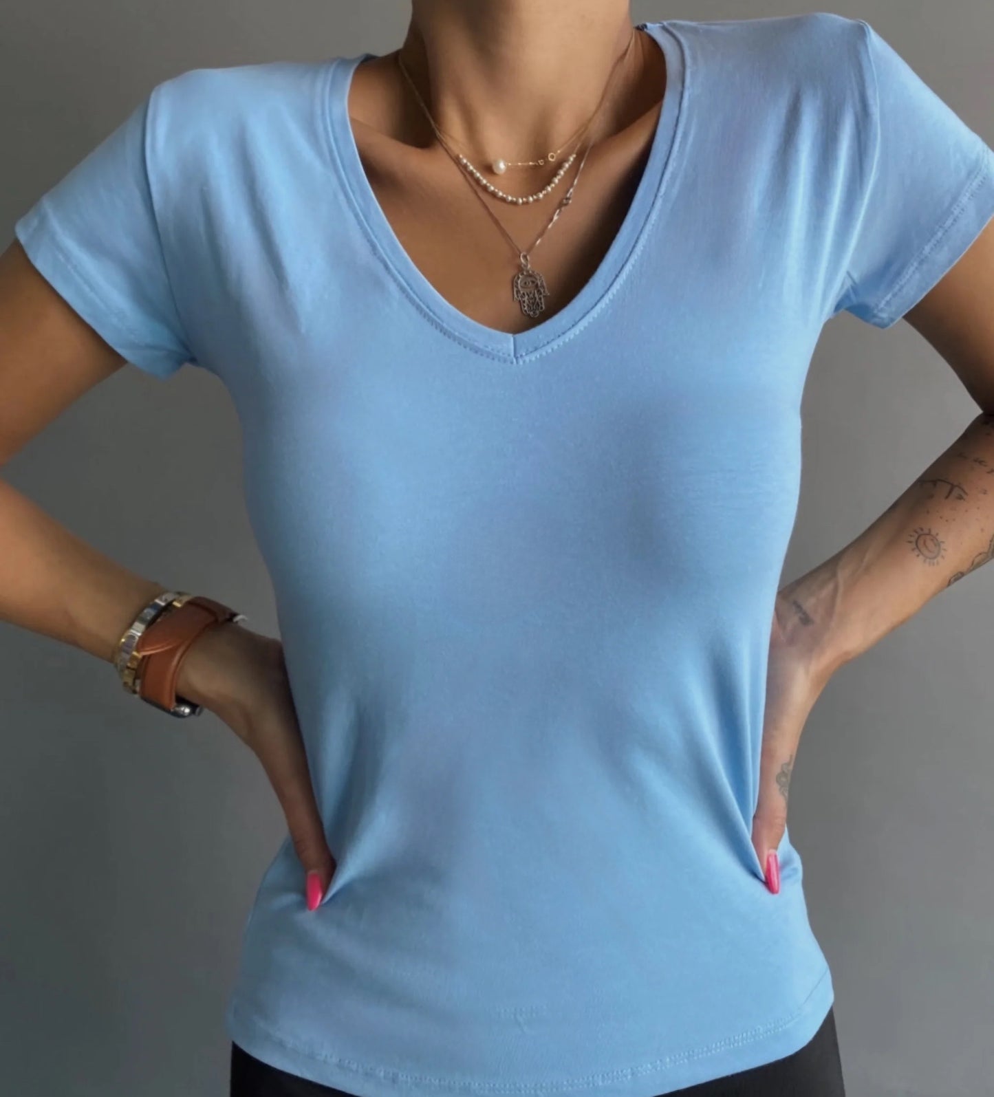 Fitted V-Neck T-Shirt