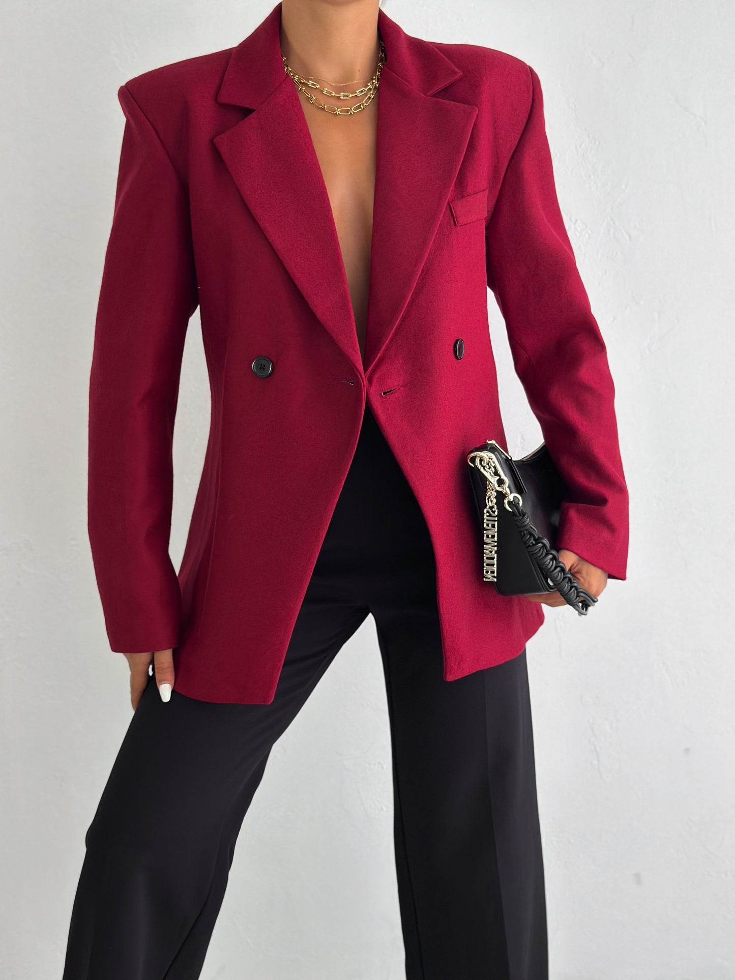 Velvet Buttoned Blazer