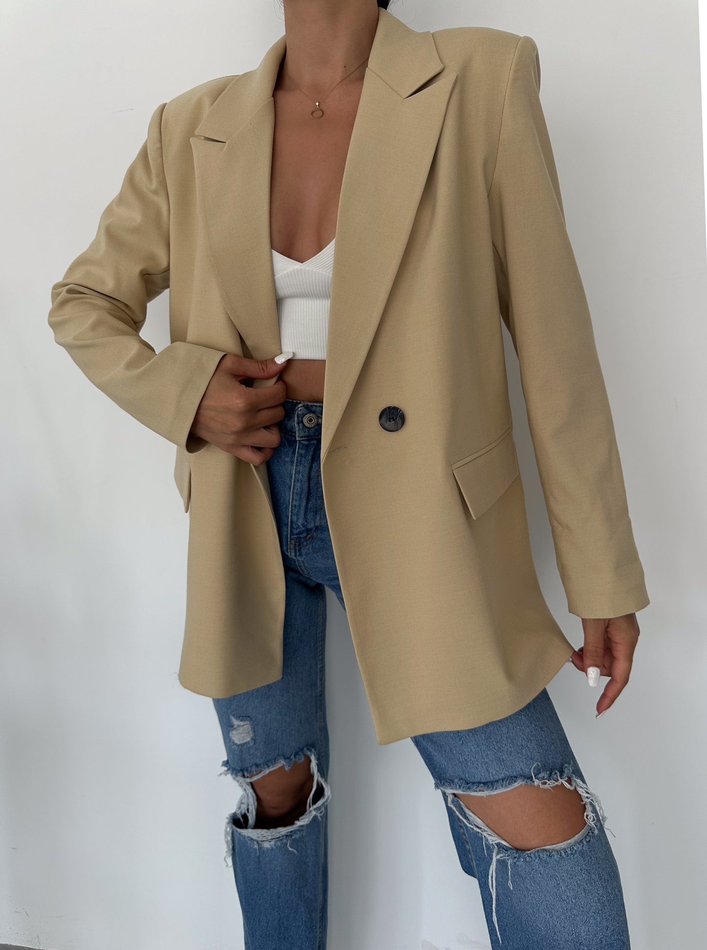 OVERSIZE BLAZER WITH PADDED SHOULDERS