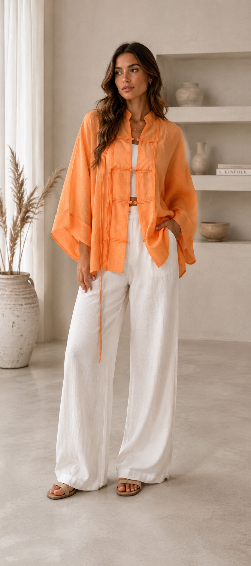 Sheer Tie-Front Overshirt